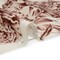 1 Yard Brushed Stretch Cotton Twill Print Cranberry Red and White Floral Border Stripes Sanctuary Sketch